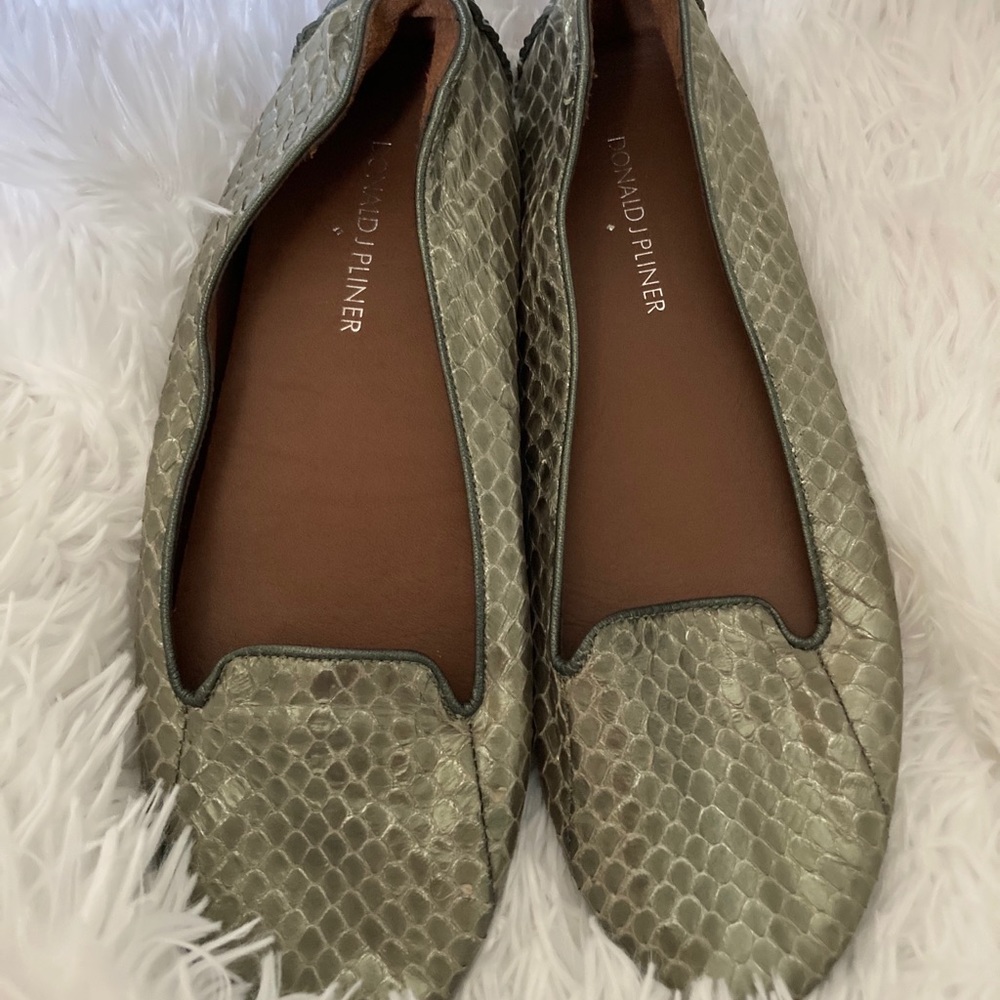 Light green croc  Donald Pliner loafers .